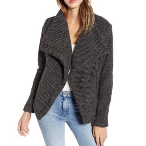 Blank NYC Jackets & Blazers - BlankNYC Jacket Knit Sweater Coat Gray Women’s size Small